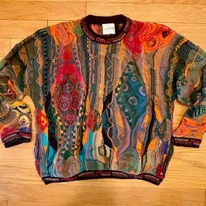VTG 90s Coogi Blues Colorful
Knit Sweater Mens Size L 100% cotton